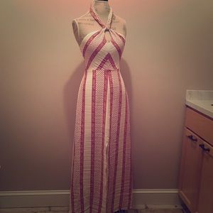 Line & Dot Halter Maxi Dress